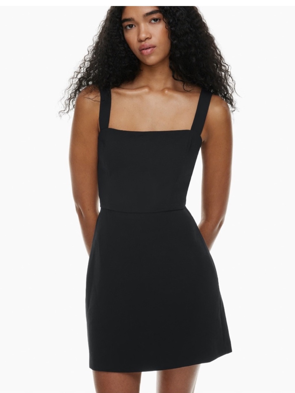 Aritzia Wilfred Aperature Tie-Back mini Dress japanese crepe size 4